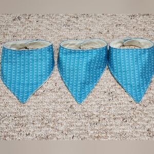 Handmade Blue and White Bandana Baby Bib Set